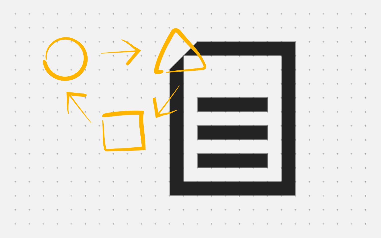 DMConnect Illustration of paper with geometric shapes